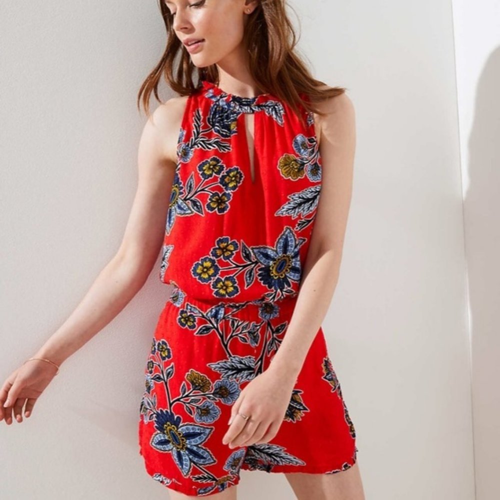 Loft Island Party Halter Sleeveless Romper